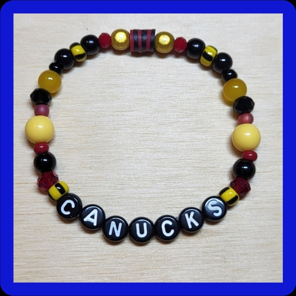 CANUCKS SKATE Jersey Friendship Bracelet, Size 7.25"